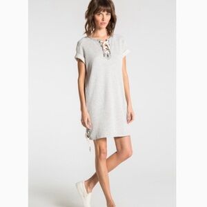 Philanthropy Heather Gray Lace Up Dress Medium